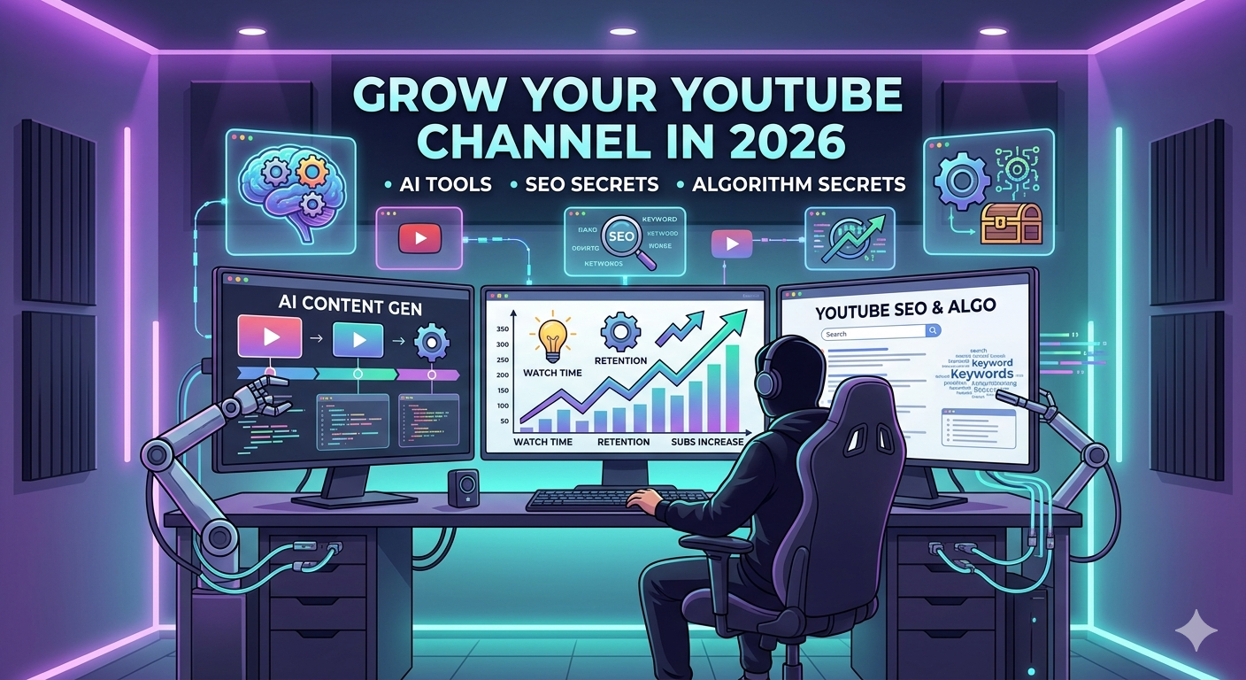 How to Grow Your YouTube Channel in 2026 (AI Tools, SEO & Algorithm Secrets)